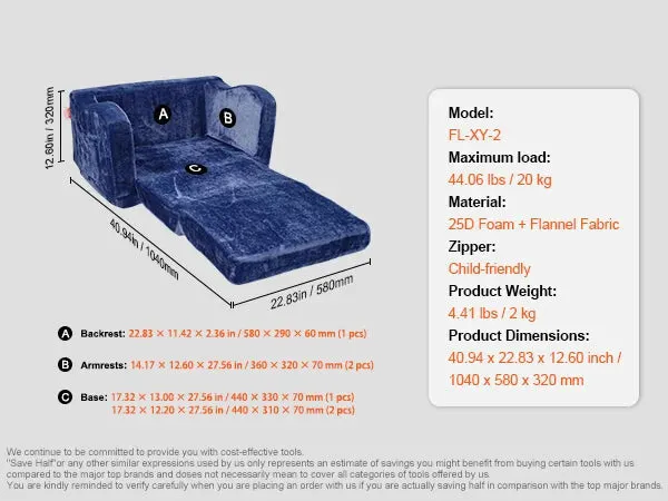 25D Sponge Modular Couch With High-Density For Bedroom And Playroom