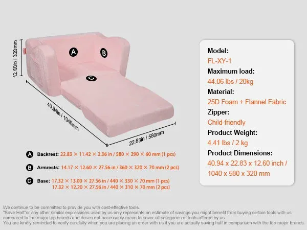 25D Sponge Modular Couch With High-Density For Bedroom And Playroom