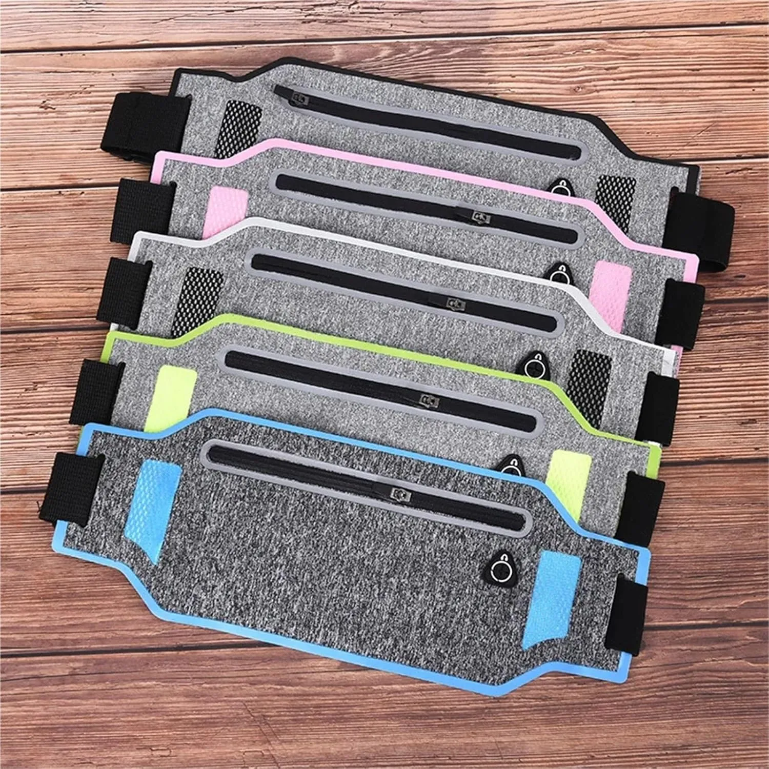 2PCS Ultra-thin Waist Pouch Wallet Belt Bags Fashion Running Sport Bum Bag Pack Travel Belly Waist Money Belt For Fitness and Running(Pink)