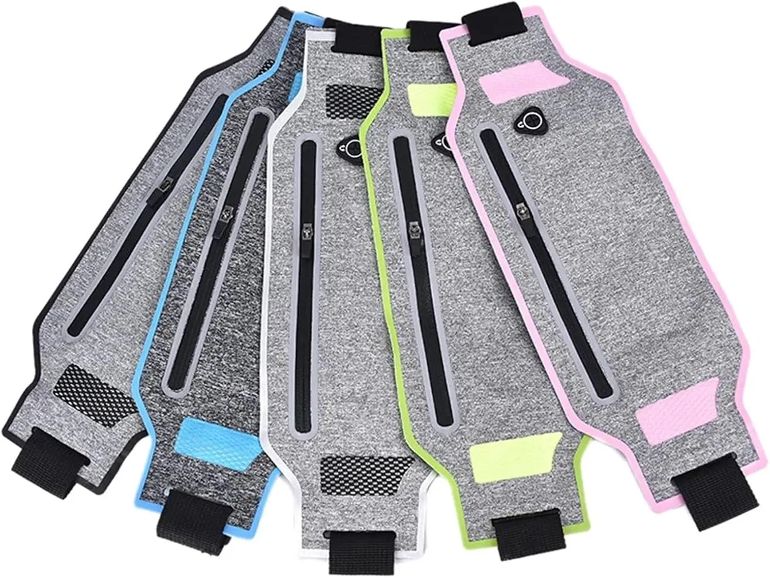2PCS Ultra-thin Waist Pouch Wallet Belt Bags Fashion Running Sport Bum Bag Pack Travel Belly Waist Money Belt For Fitness and Running(Pink)