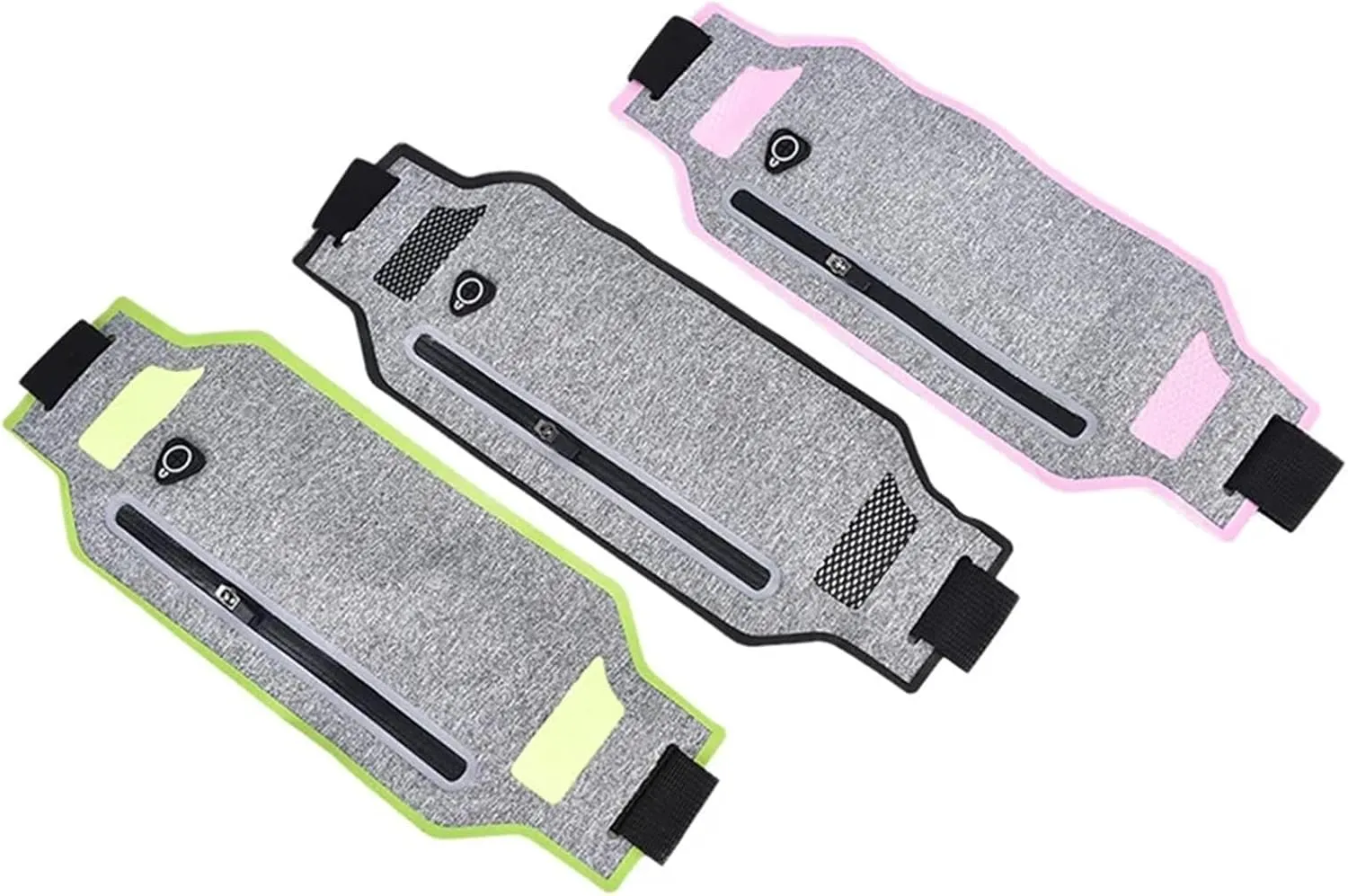 2PCS Ultra-thin Waist Pouch Wallet Belt Bags Fashion Running Sport Bum Bag Pack Travel Belly Waist Money Belt For Fitness and Running(Pink)