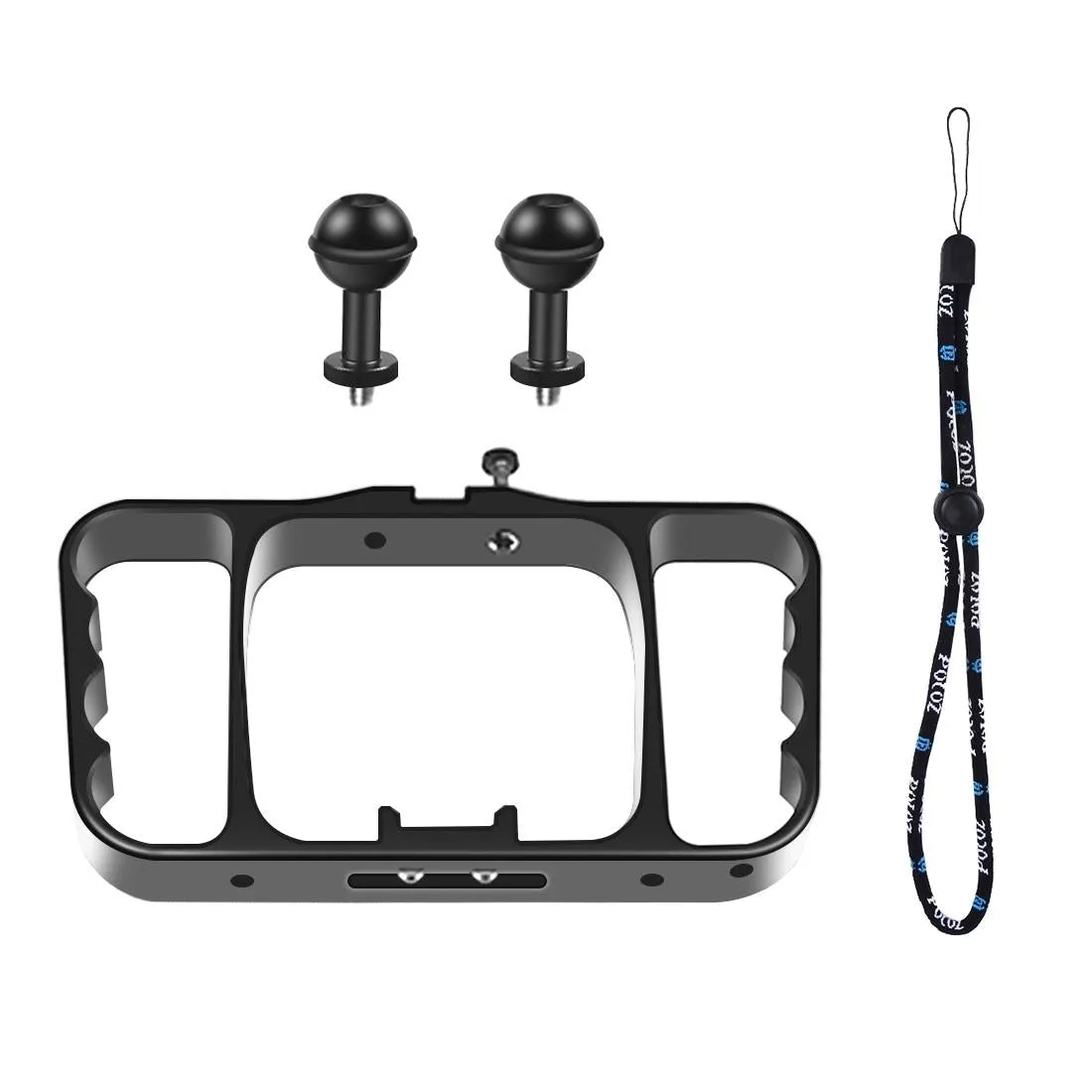 Aluminum Dual Handheld Diving Light Arm Mount for Action Cameras
