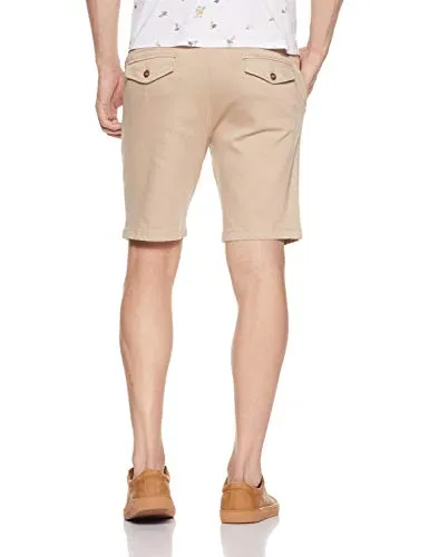 Amazon Brand - Symbol Men's Regular Fit Cotton Stretchable Shorts (AW19-SHR-ESS-03_Stone_34)
