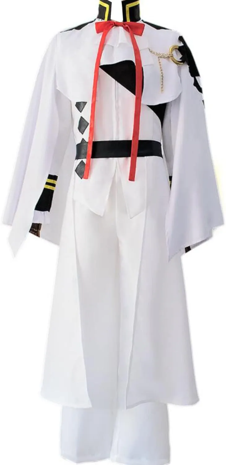 Anime Cosplay Mikaela Hyakuya Costume White Mens Suit Ferid Uniform Cloak Halloween Outfit