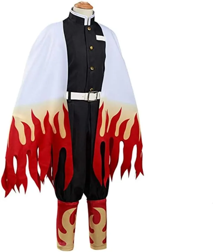 Anime Rengoku Cosplay Costumes Adult Rengoku Costumes Halloween Cosplay Cloak Kimono Outfit With Earring For Wig