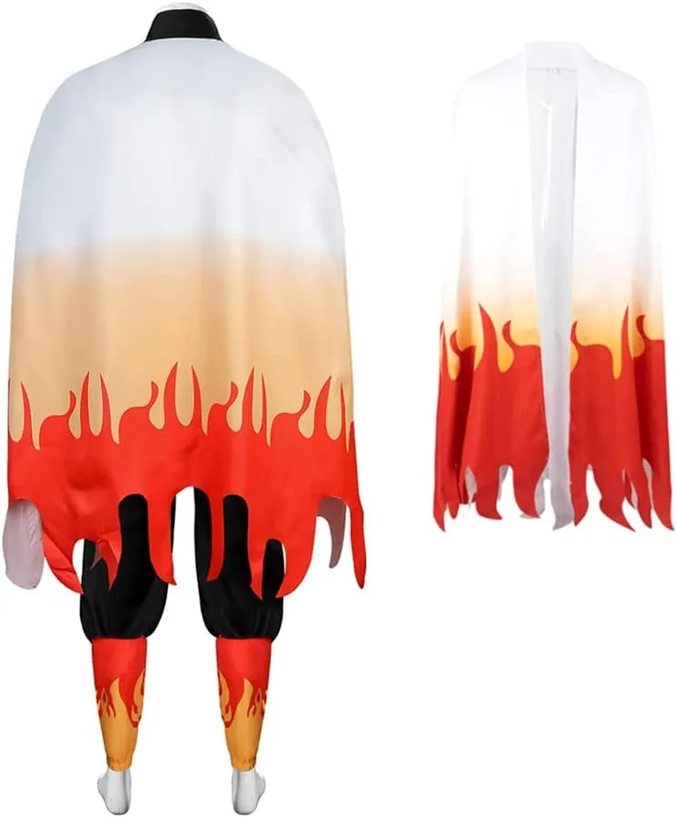 Anime Rengoku Cosplay Costumes Adult Rengoku Costumes Halloween Cosplay Cloak Kimono Outfit With Earring For Wig