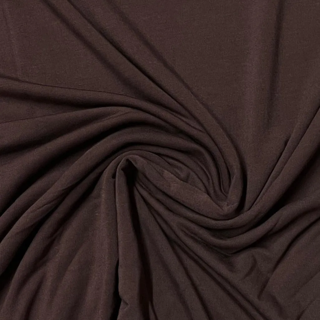 Auburn Brown Bamboo Stretch French Terry Fabric - 265 GSM, $12.86/yd, 15 Yards