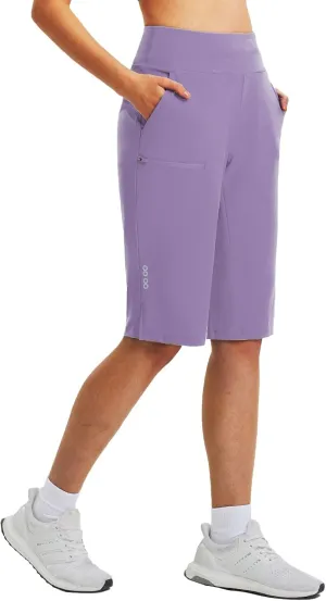 baleaf Women's Bermuda Long Shorts Knee Length Quick Dry Zipper Pockets Lightweight Hiking Cycling UPF 50 