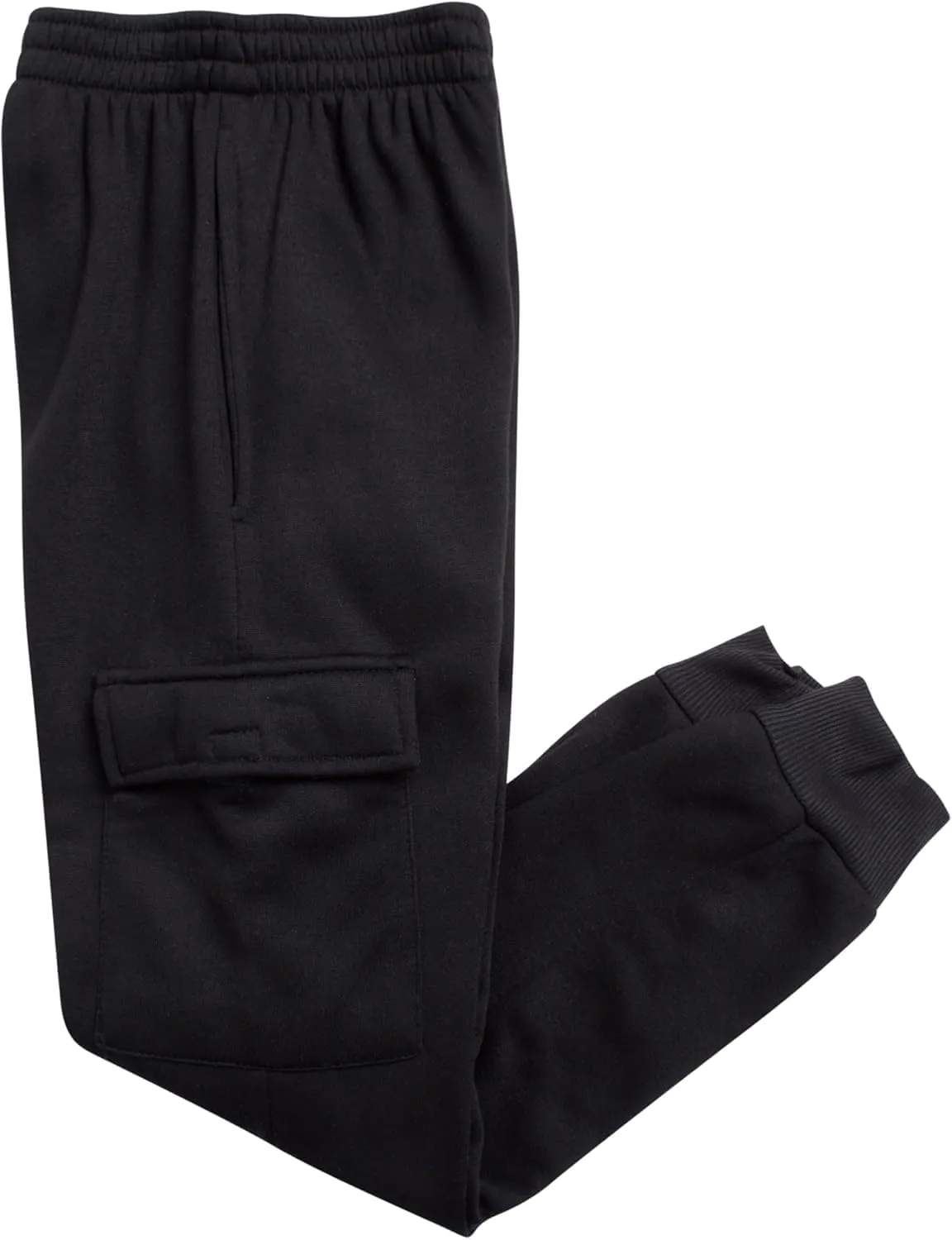 Boys' Fleece Jogger Set - 2 Piece Basic Solid Pullover Hoodie and Cargo Pocket Sweatpants (Size: 8-18)