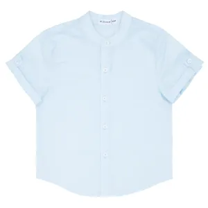 boys light blue button down shirt