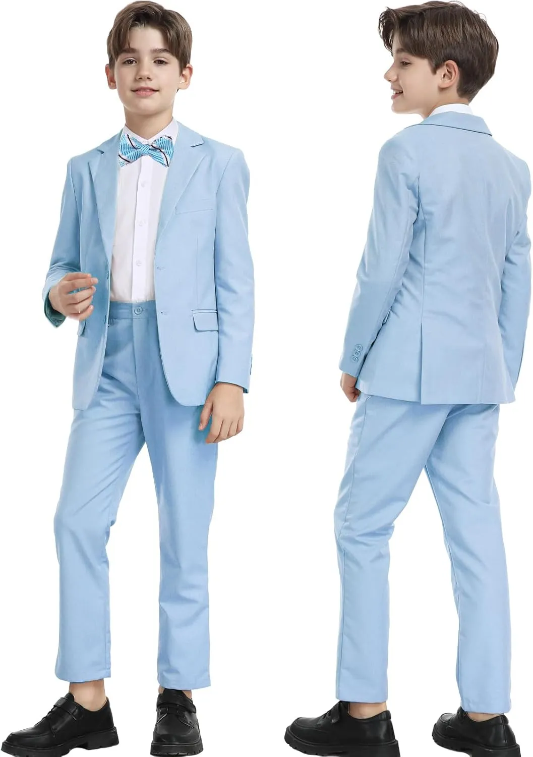 Boys' Suits 2-Piece Formal Slim Fit Suit Set for Boys Wedding Ring Bearer Outfit with Blazer and Pants