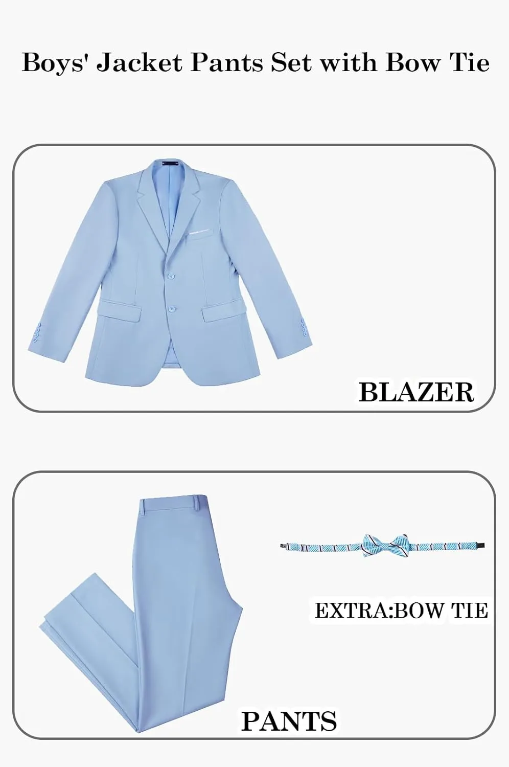 Boys' Suits 2-Piece Formal Slim Fit Suit Set for Boys Wedding Ring Bearer Outfit with Blazer and Pants