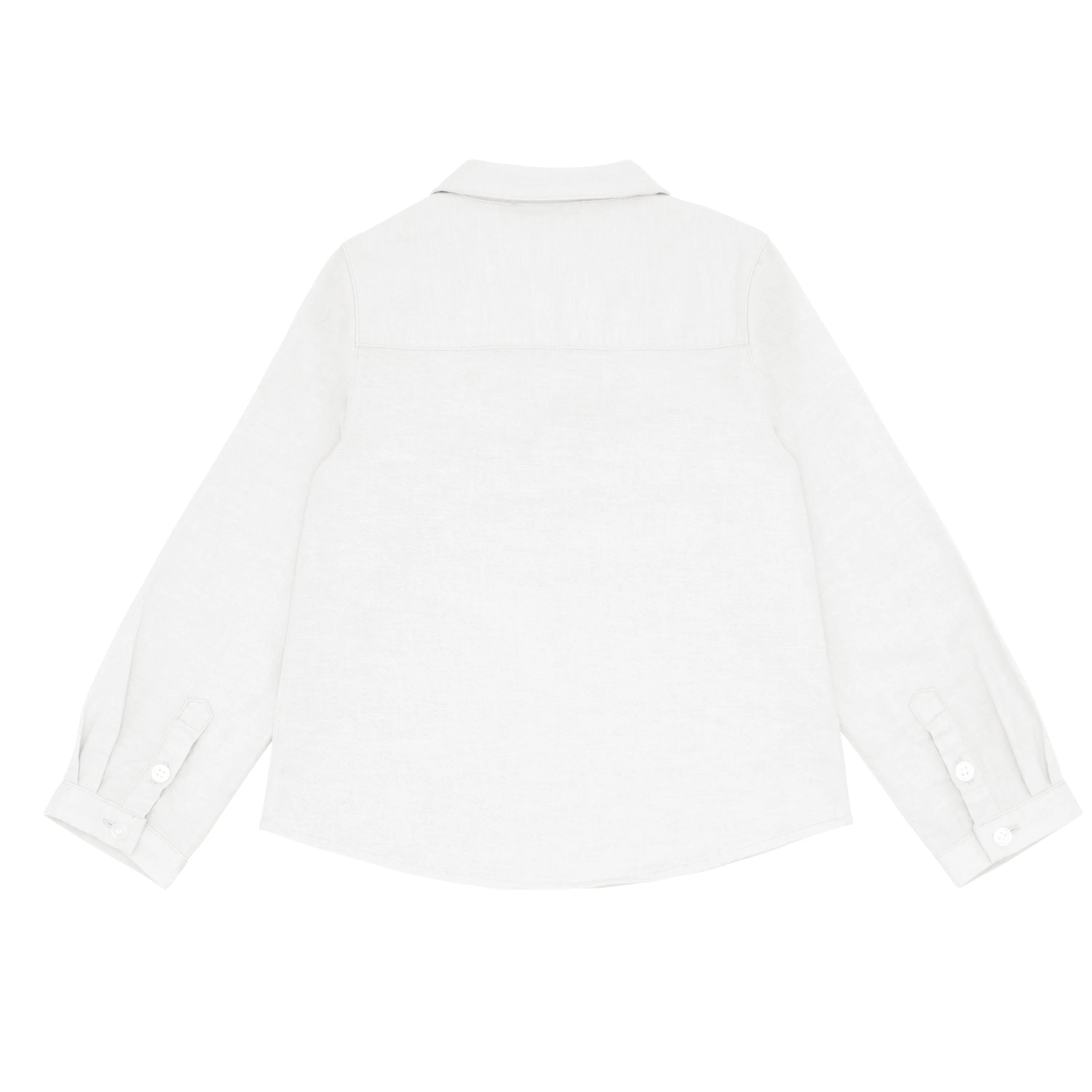 boys white long sleeve pop-over shirt