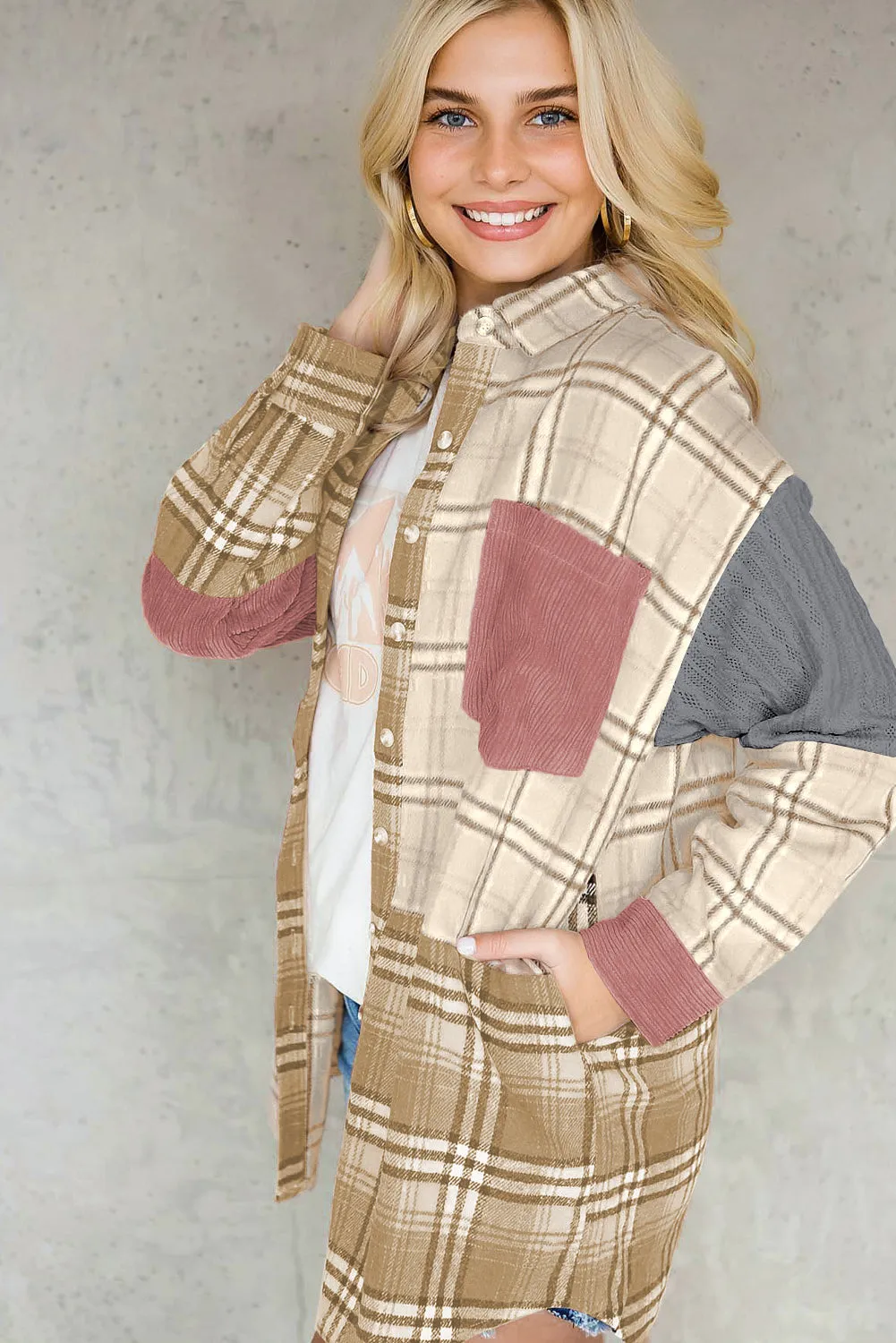 Camo Corduroy Jacket with Retro Lapel