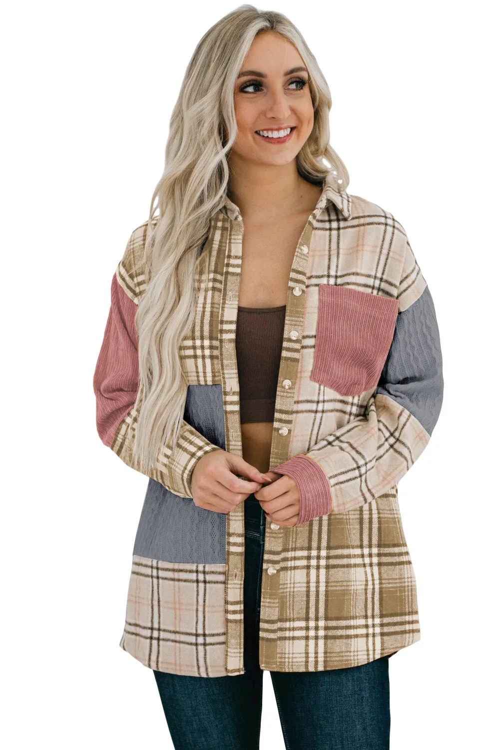 Camo Corduroy Jacket with Retro Lapel