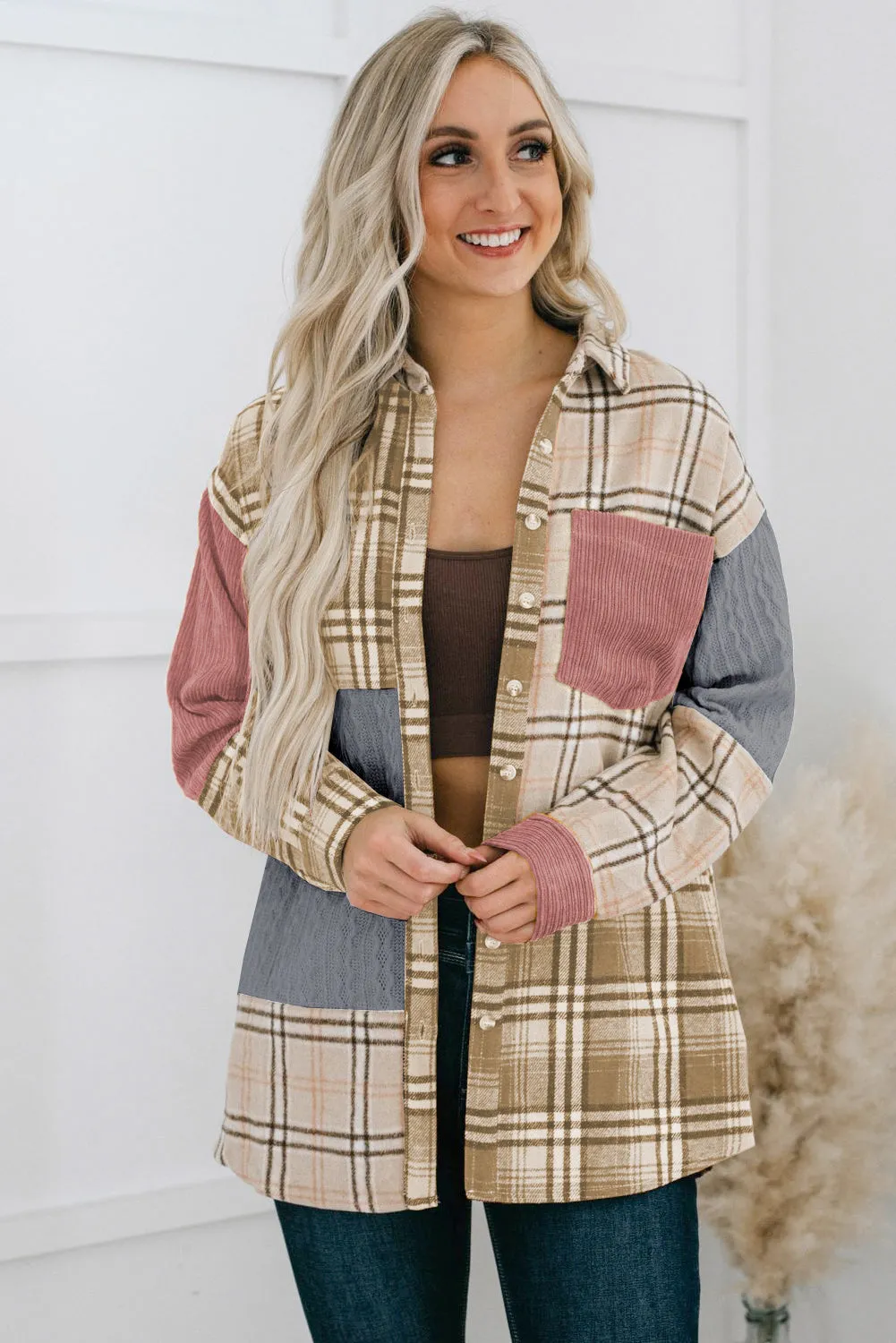 Camo Corduroy Jacket with Retro Lapel