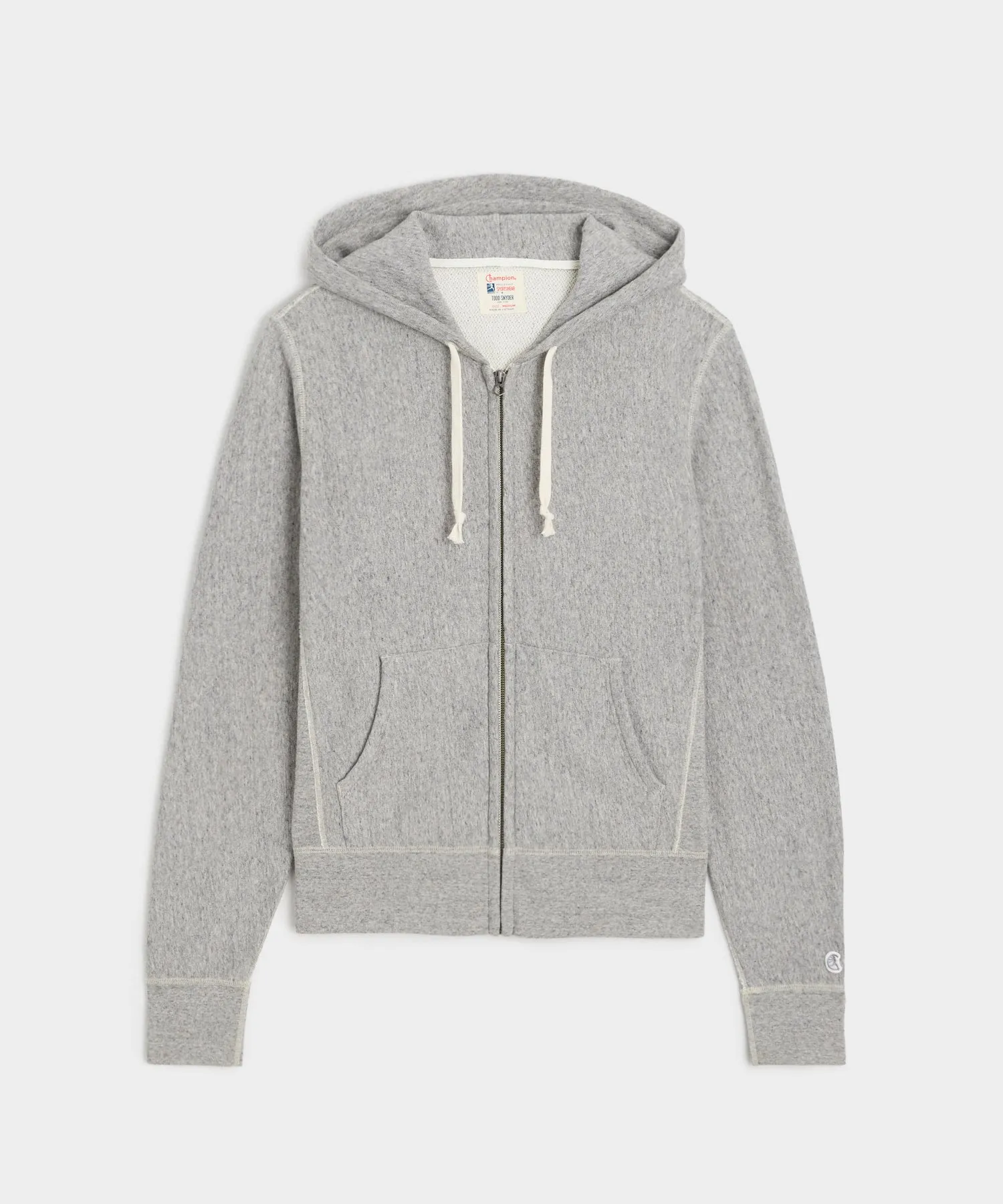 Champion Midweight Full Zip Hoodie in Antique Grey Mix