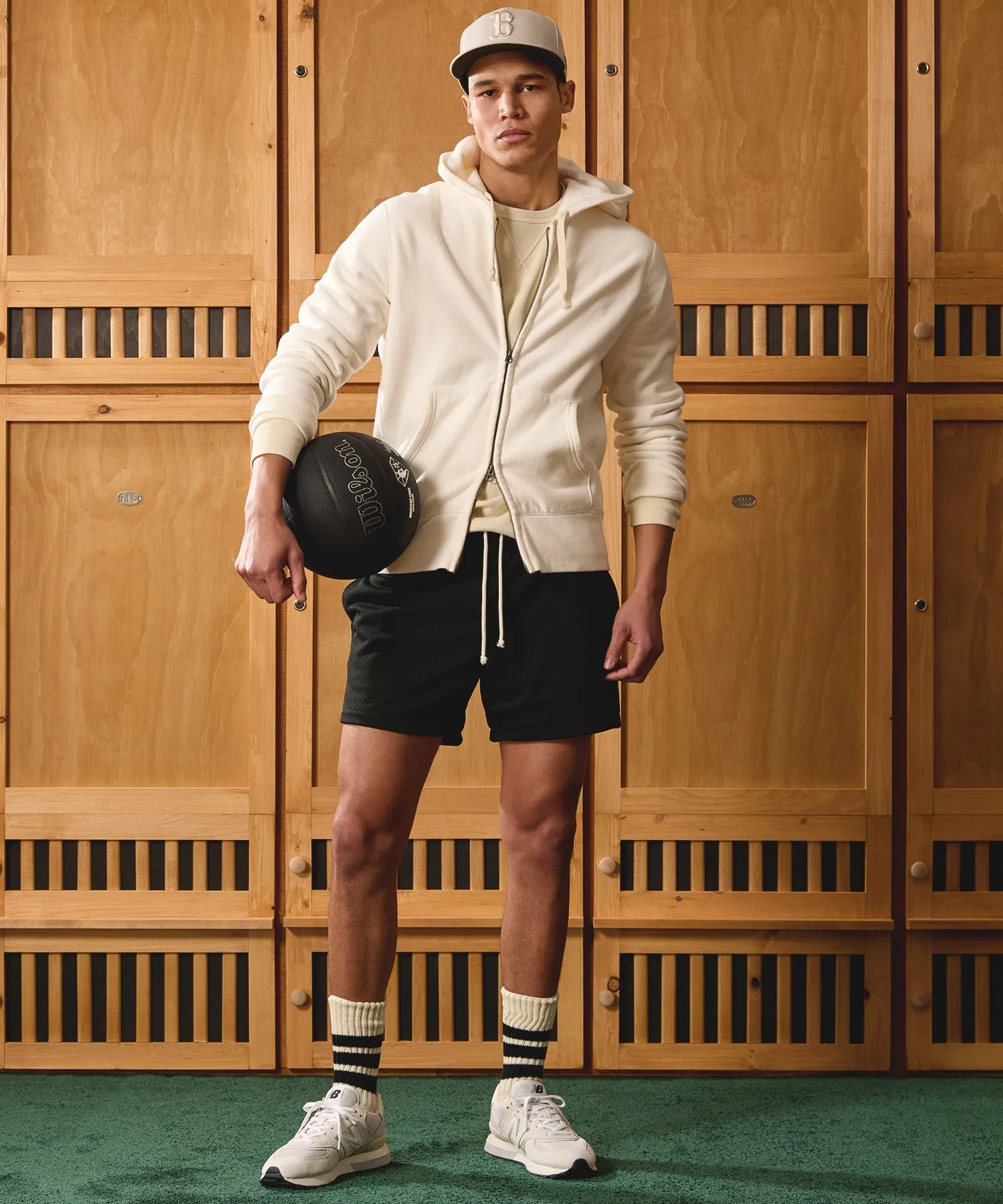 Champion Midweight Full Zip Hoodie in Bisque