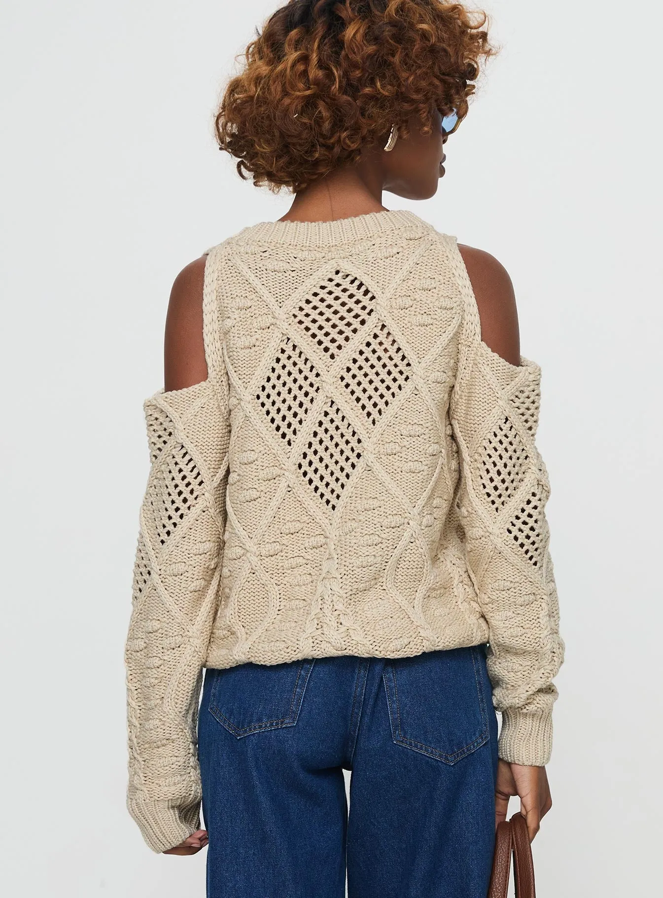 Colser Cable Knit Sweater Beige Beige