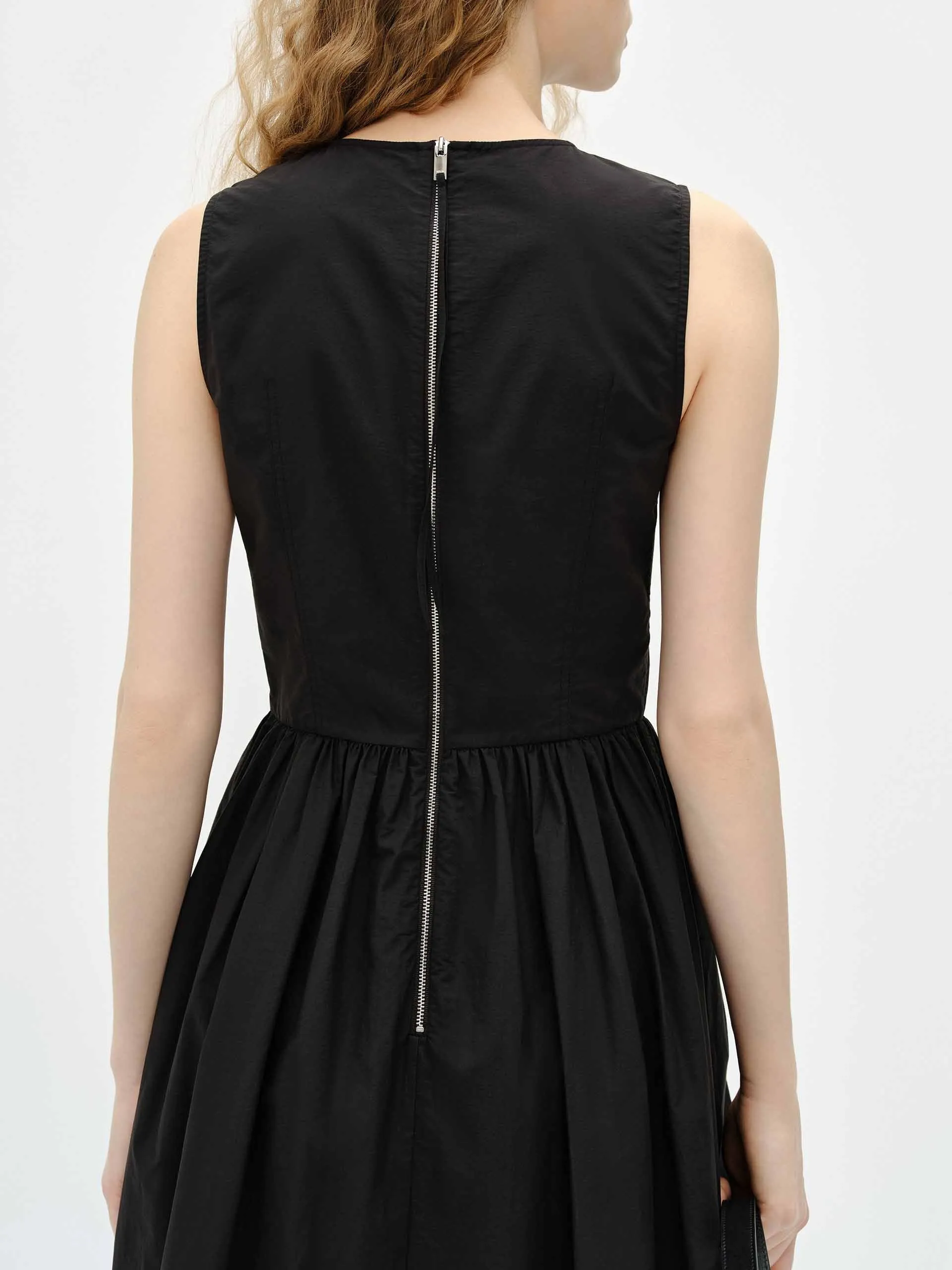 Cotton Blend Sleeveless Dress