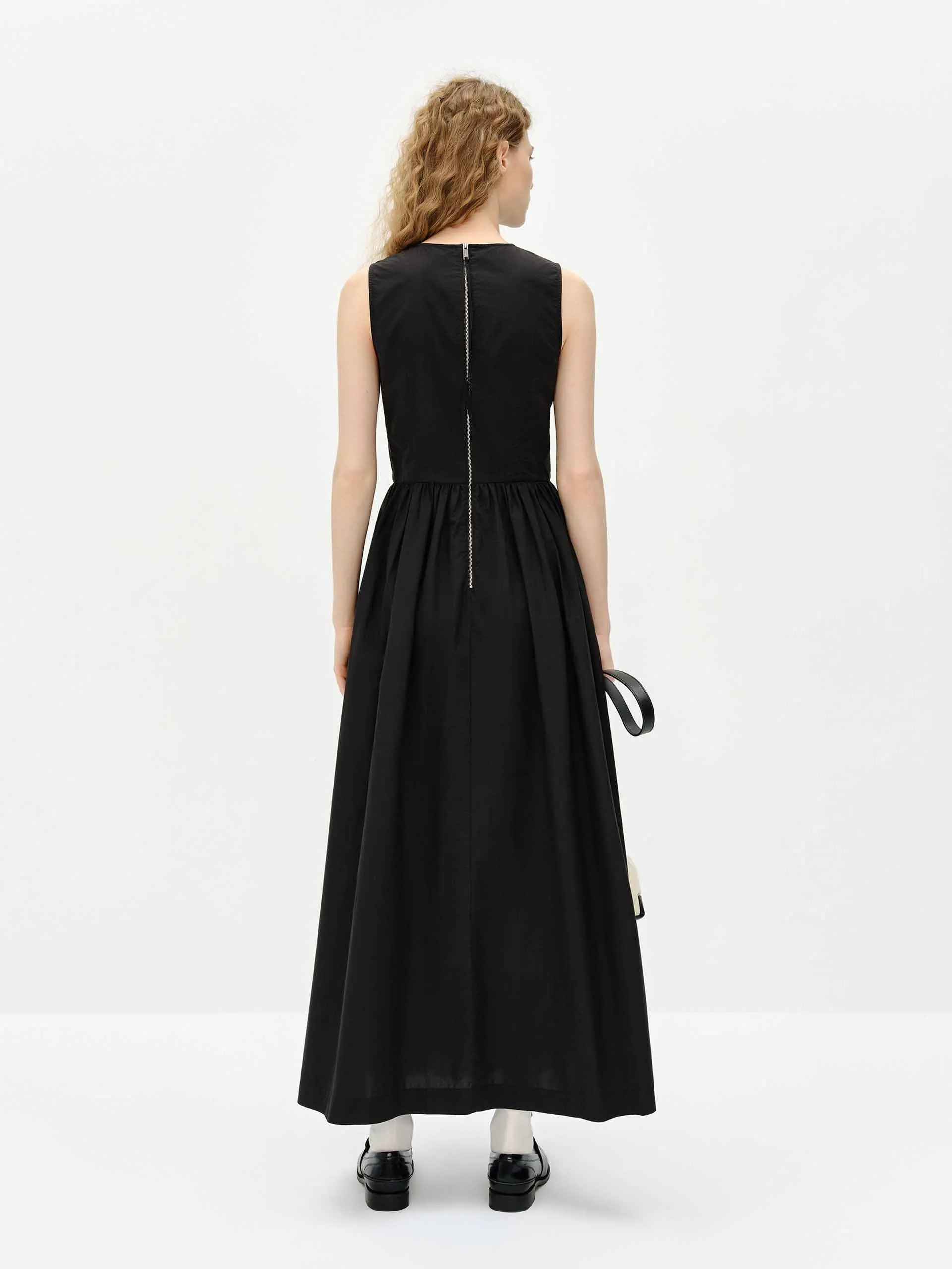 Cotton Blend Sleeveless Dress