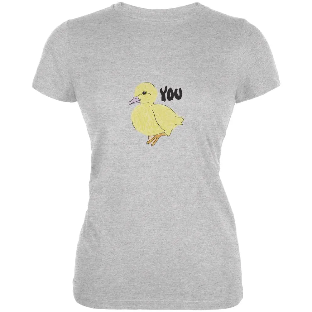 Duck You Heather Grey Juniors Soft T-Shirt
