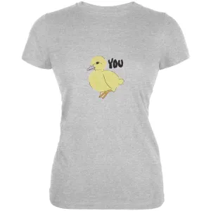 Duck You Heather Grey Juniors Soft T-Shirt