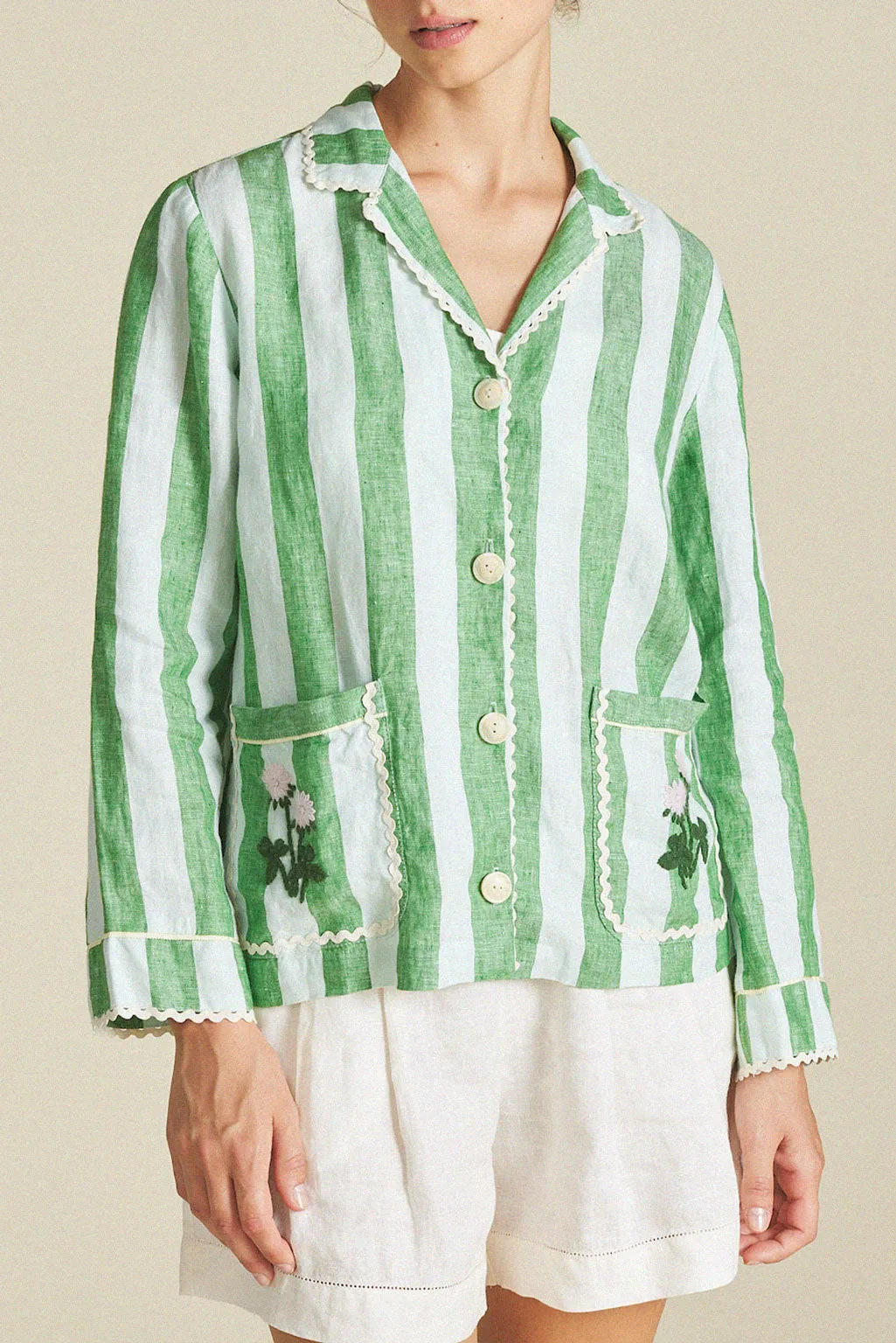 Dylan Shirt Jacket Aloe Stripe