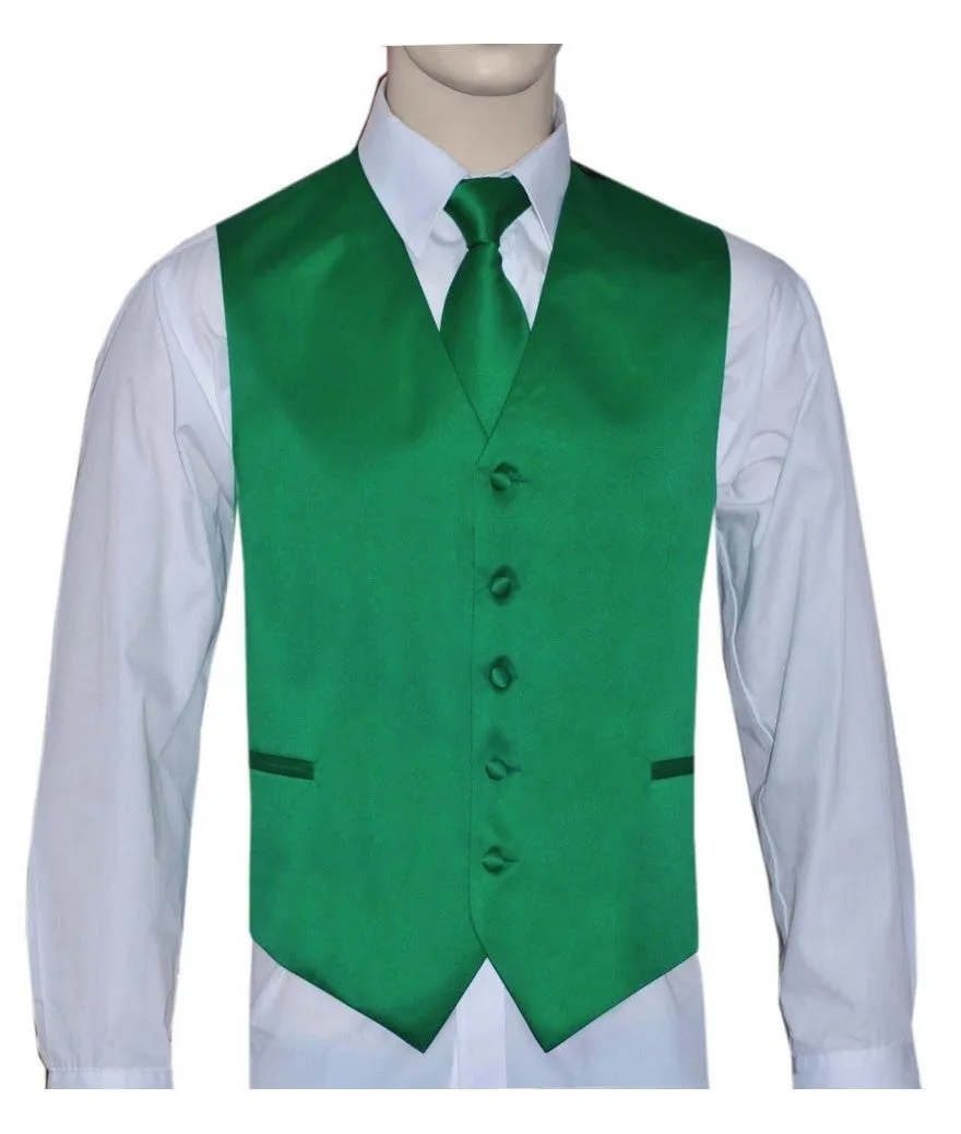 Emerald Green Vest and Tie Set