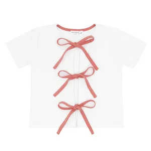 girls white and east end red french terry coverup top