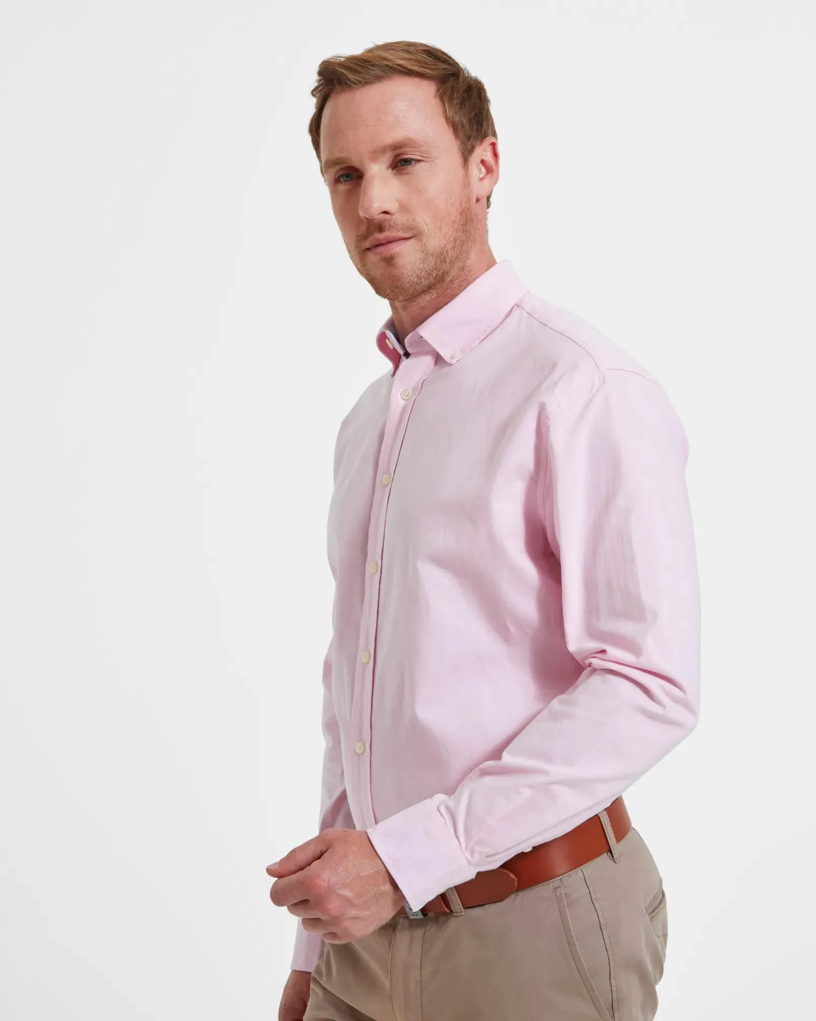Holt Soft Oxford Tailored Shirt - Light Pink