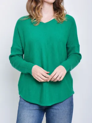 JAMES MELBOURNE VEE NECK CURVED HEM