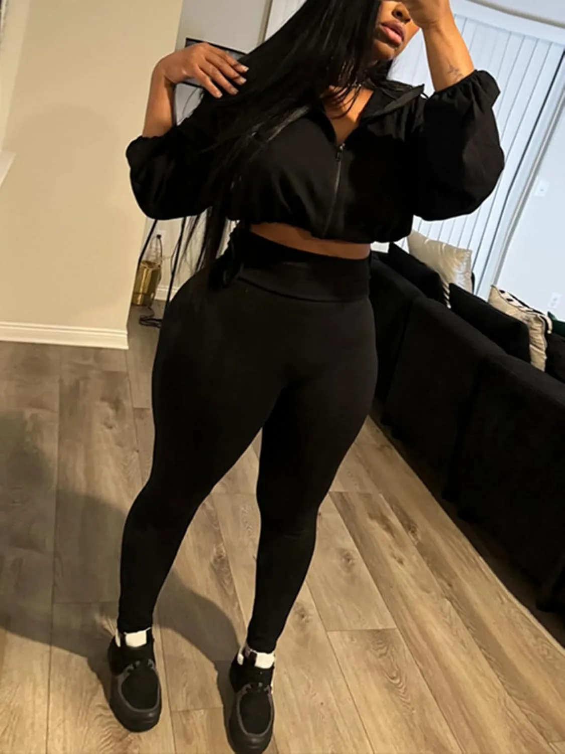 KANSOON Track Suits for Women Set 2 Piece Workout Sets Long Sleeve Crop Jacket Yoga Leggings Sweatsuits Jogging Suits