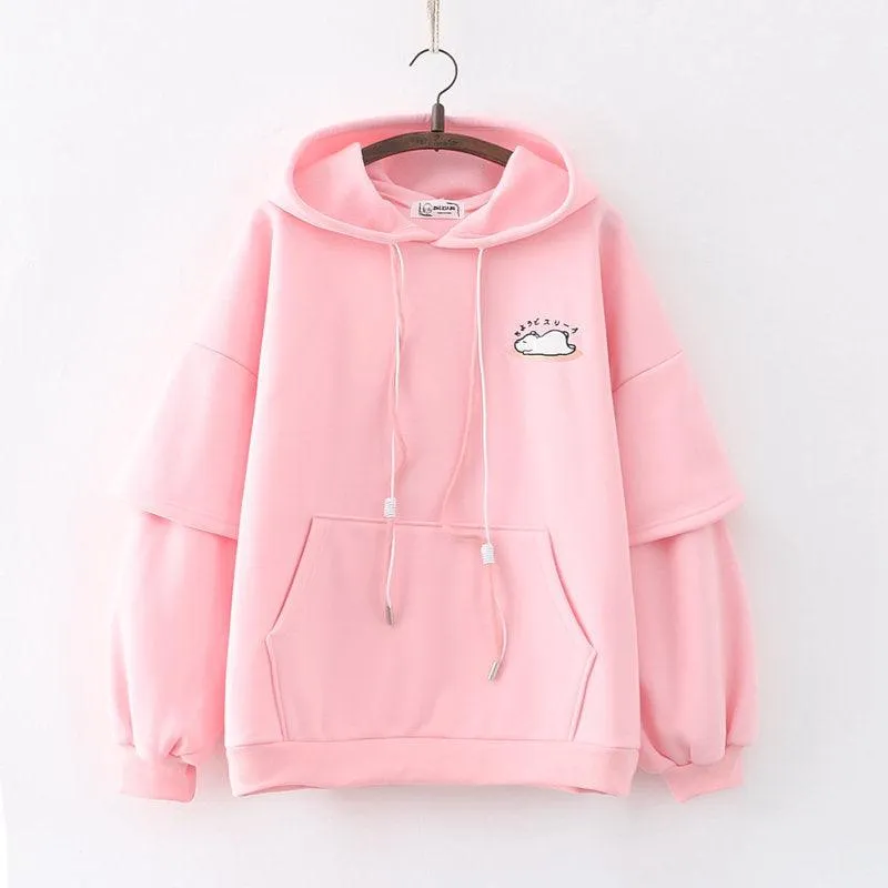 Letter Hooded Cashmere Padded Warm Sweater