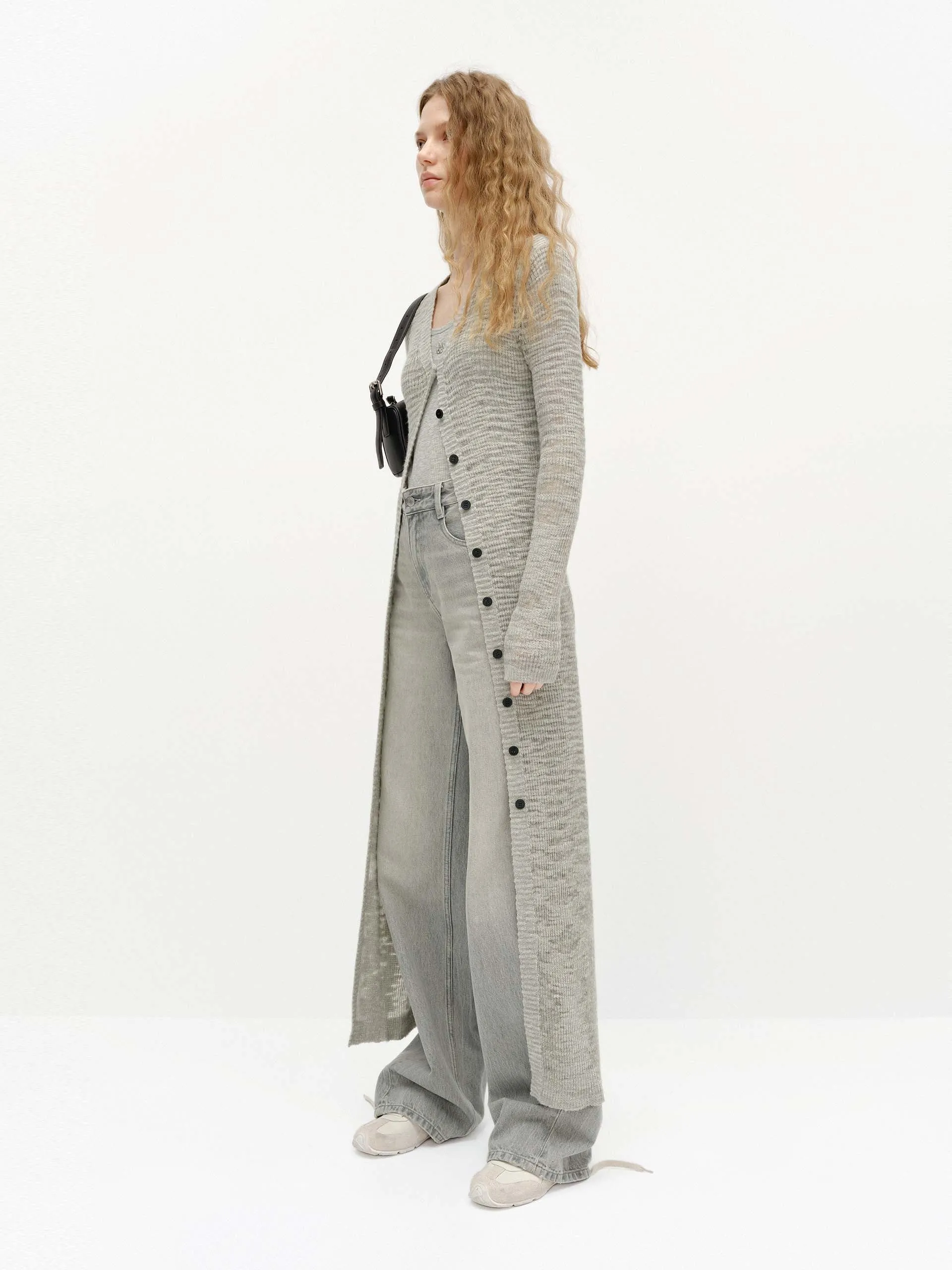 Linen Blend Long Cardigan