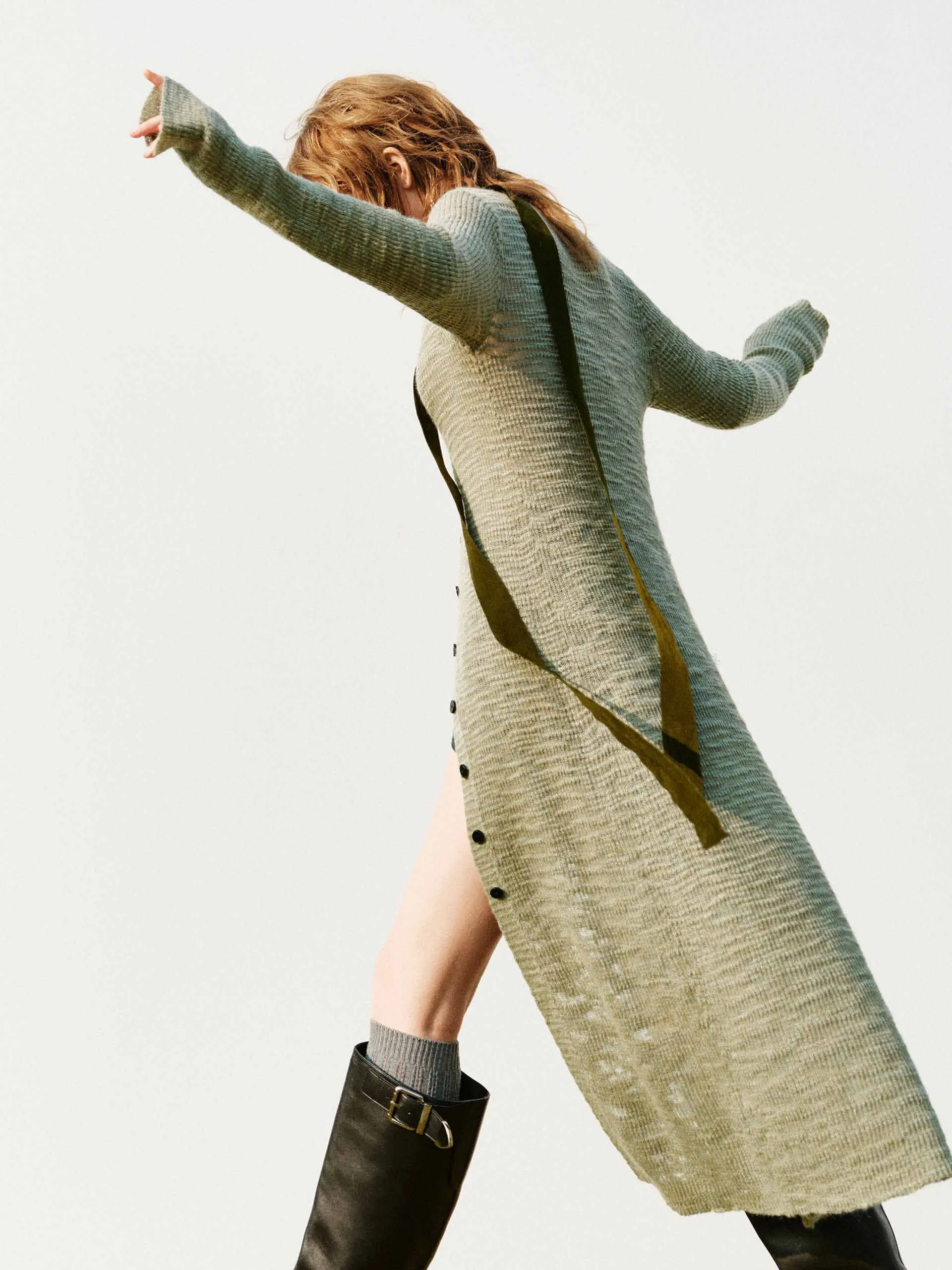 Linen Blend Long Cardigan