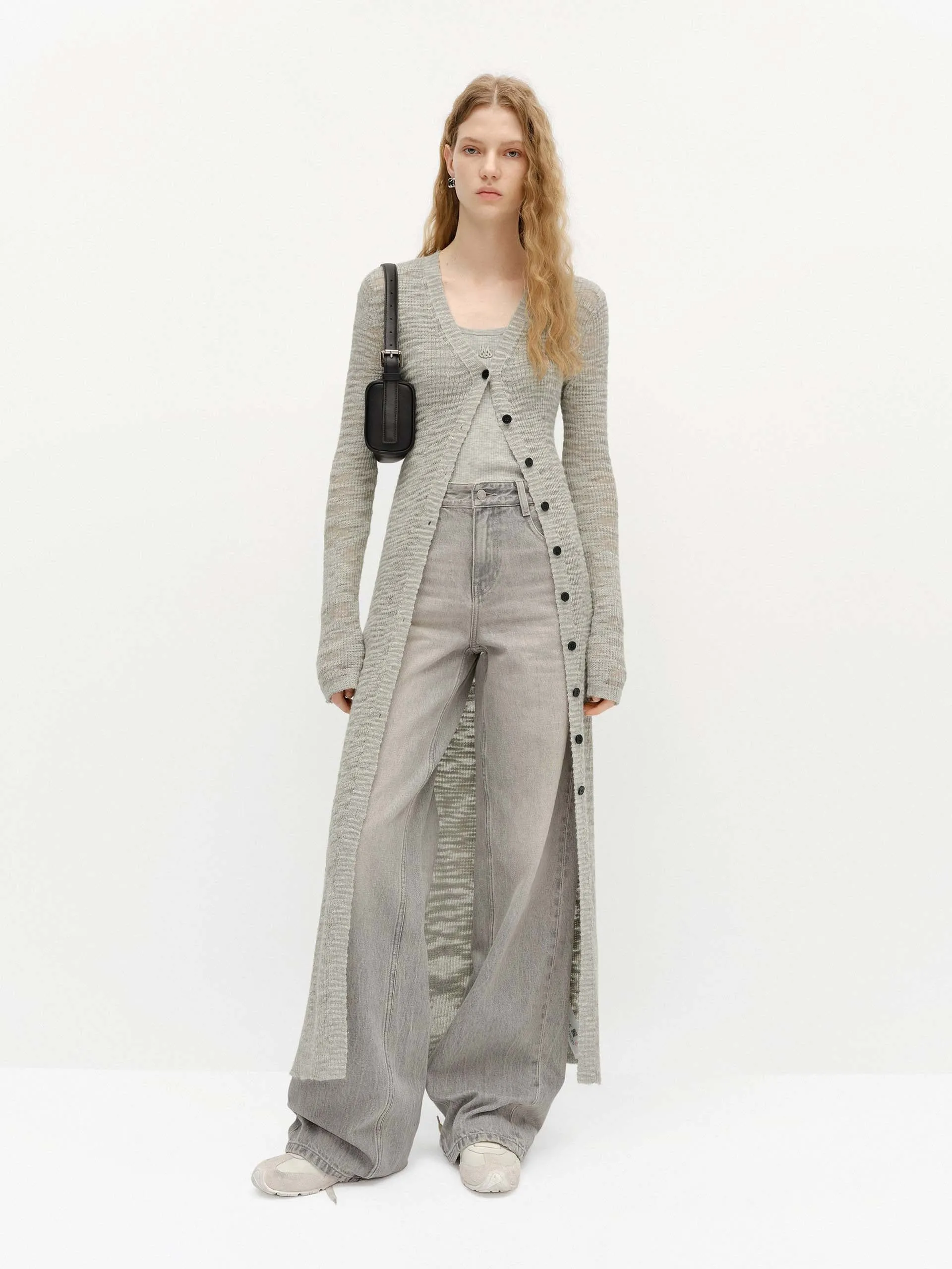 Linen Blend Long Cardigan