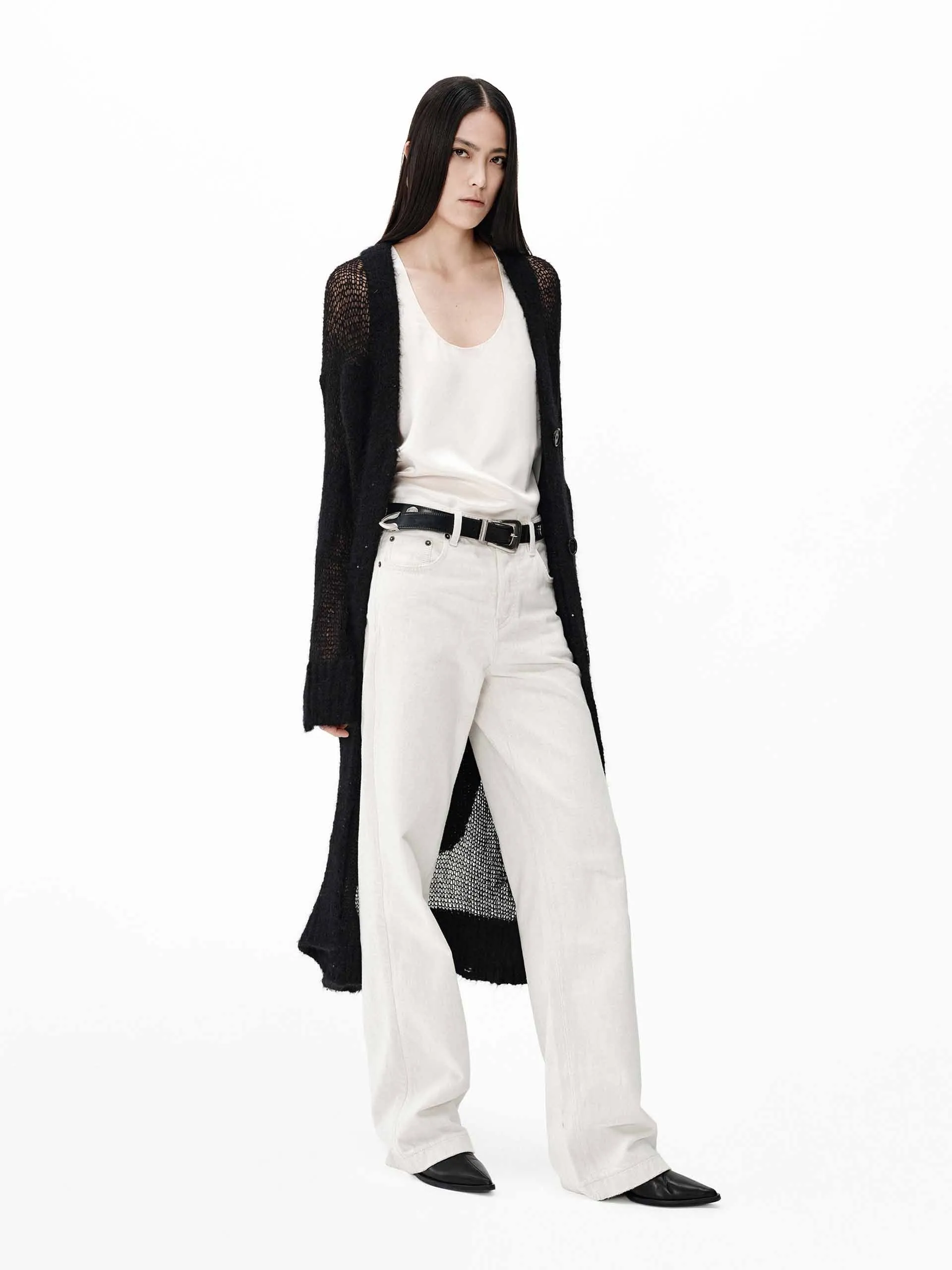 Longline Sheer Knit Cardigan
