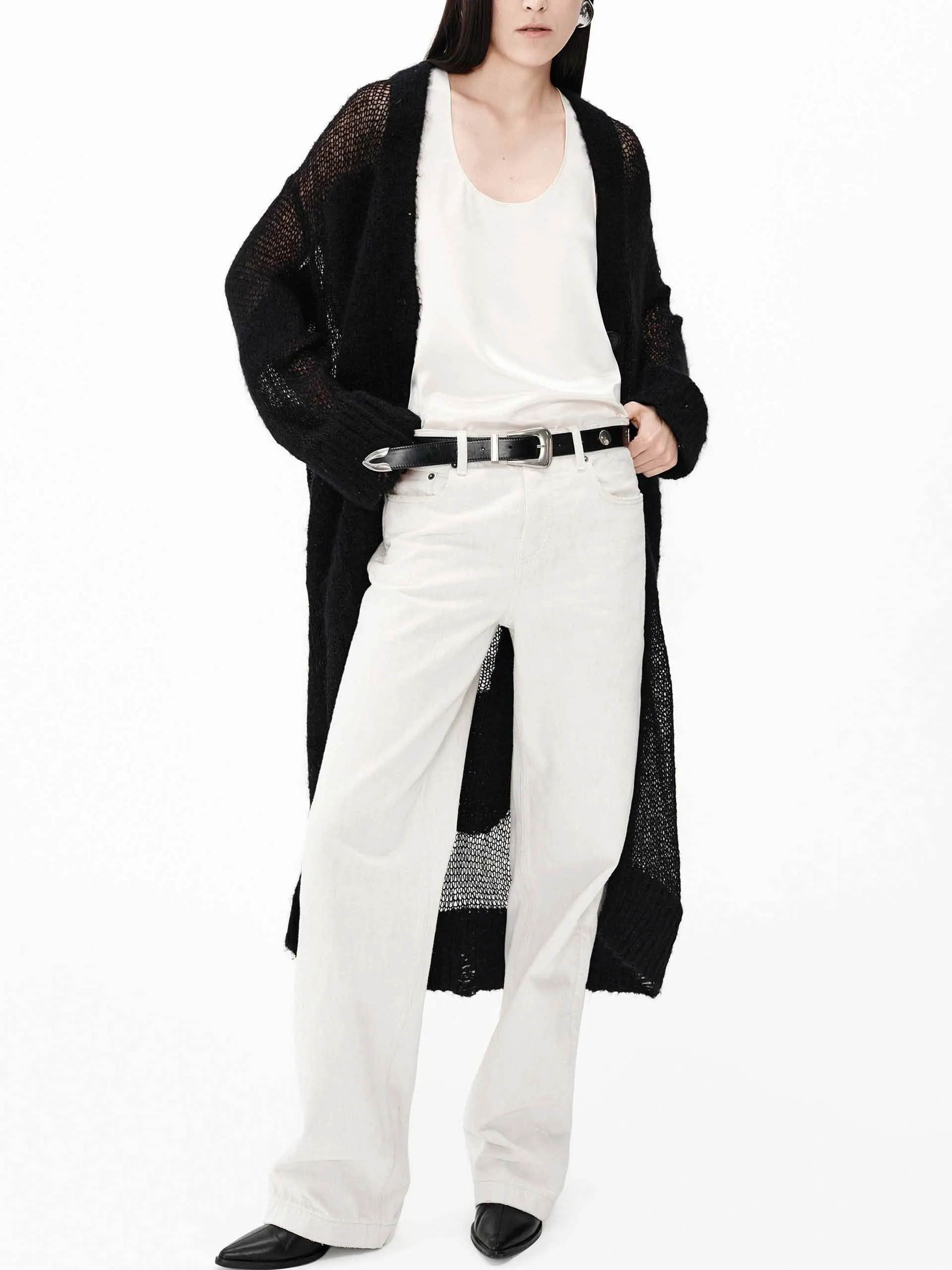 Longline Sheer Knit Cardigan