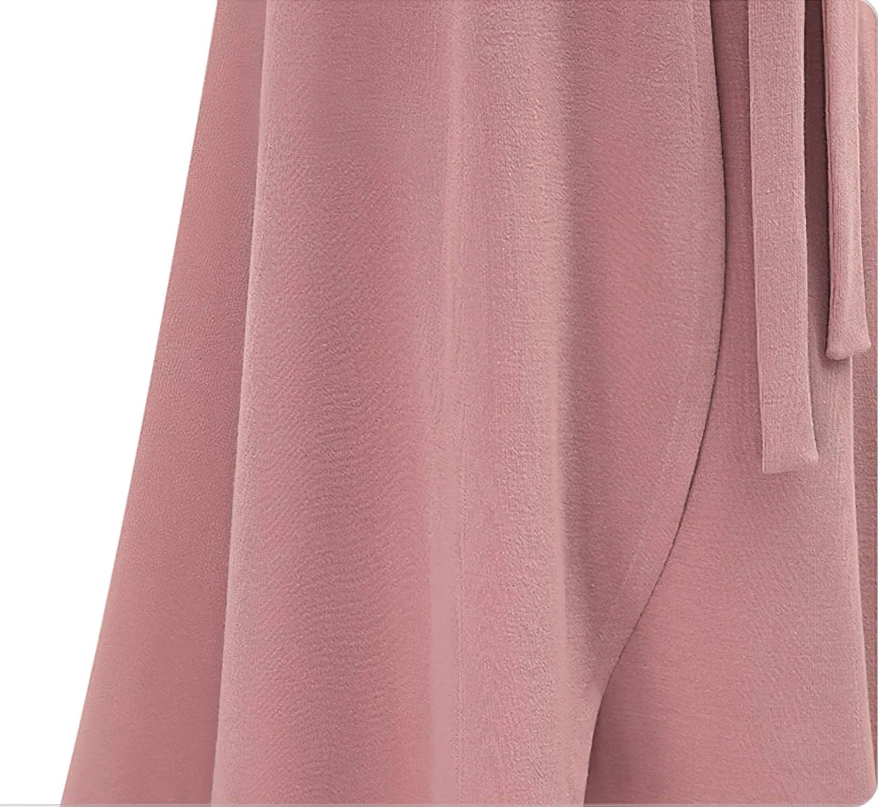 loveimgs Women's Fall Elastic High Waist Pleated Belted Midi Skirt Split Irregular Ruffle Hem Wrap Skirt