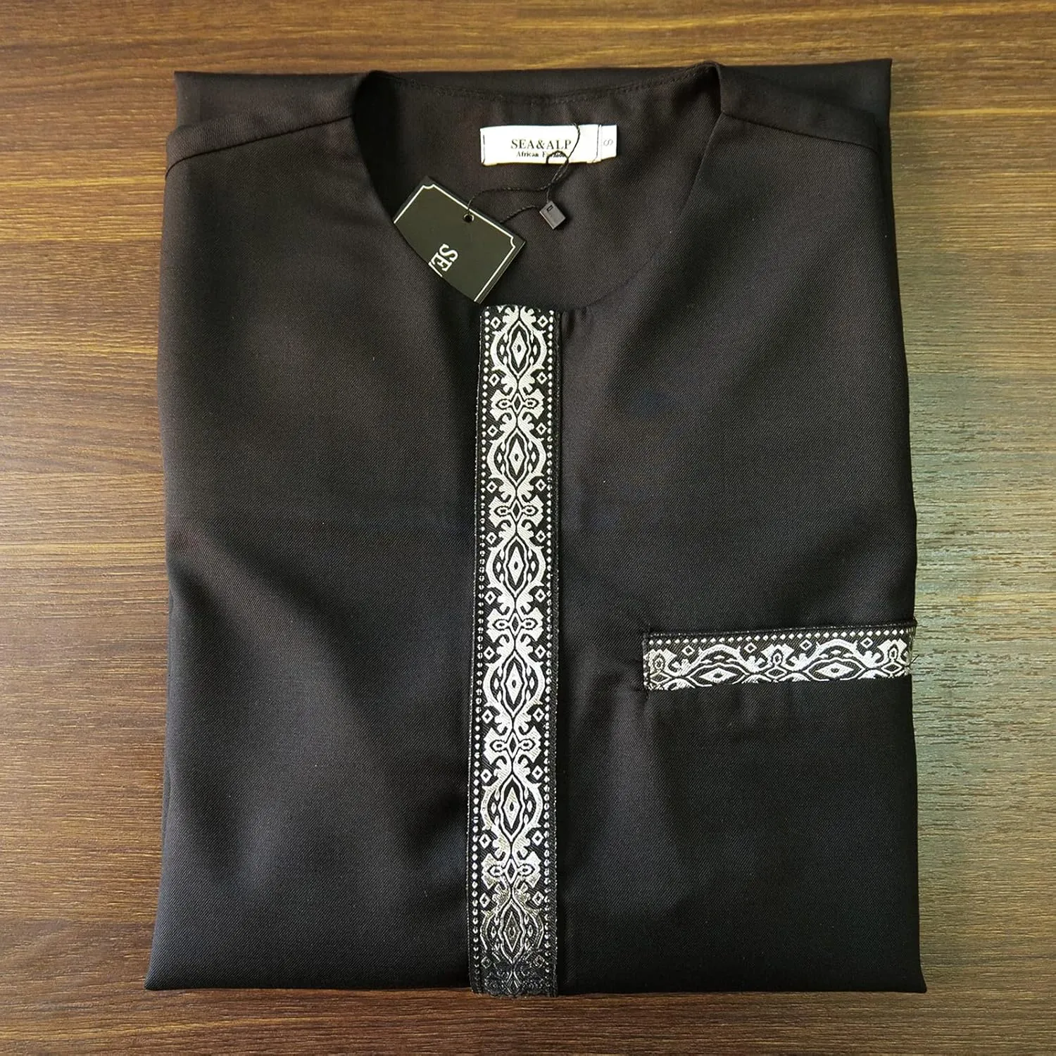 Men's African Dashiki Formal Suit Long Sleeve Shirt and Pant Two Piece Set Traditional Tribal Outfits
