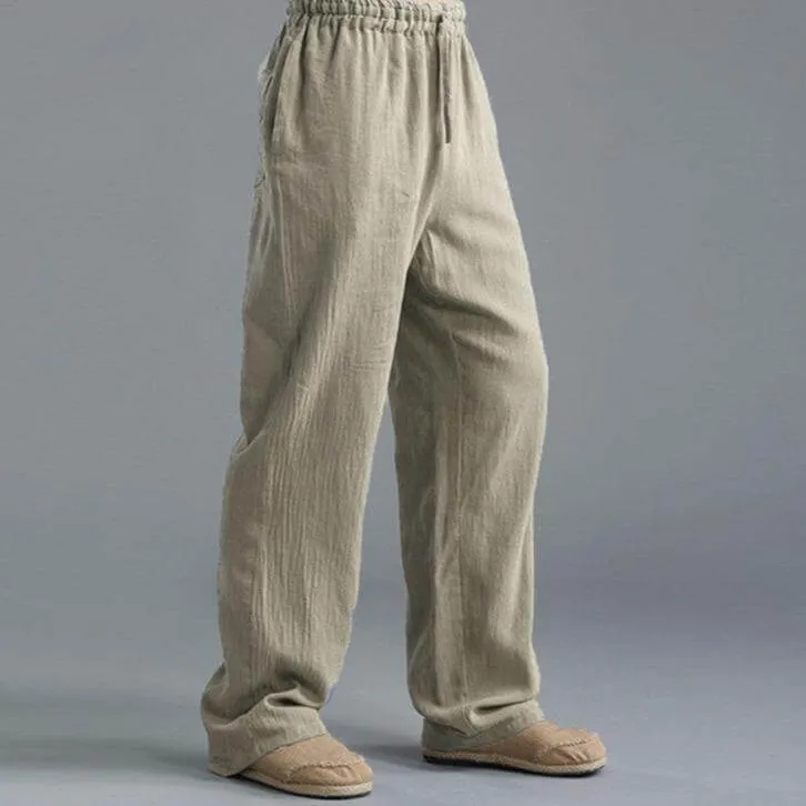 Men's Lightweight Linen Relaxed Fit Athletic Pants