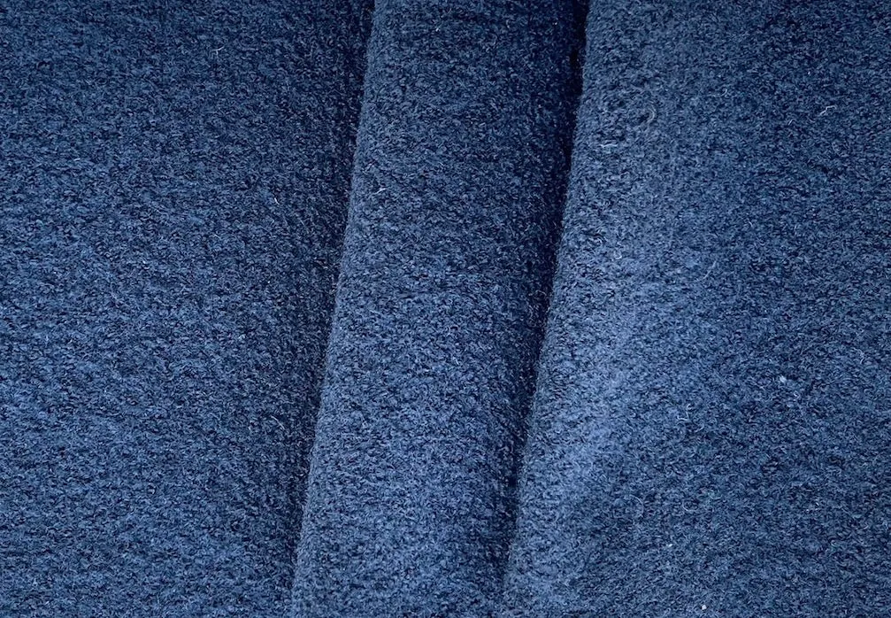 Mid Navy Blue Boiled Wool Coating