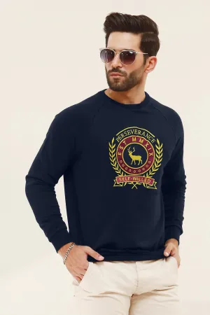Perseverance Raglan Blue Embroidered Sweatshirt - W22 - MSW050R