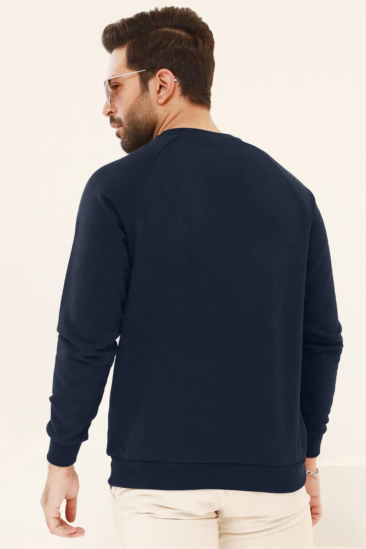 Perseverance Raglan Blue Embroidered Sweatshirt - W22 - MSW050R