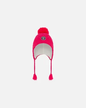 Peruvian Knit Hat Fuschia Pink