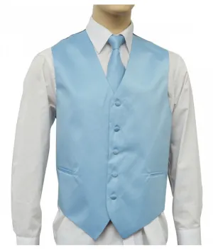 Powder Blue Vest and Tie Set