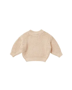 Quincy Mae Shell Chunky Knit Sweater & Knit Tie Bloomer Set