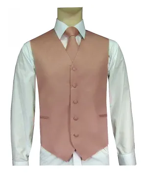 Rose Gold Vest and Tie Set