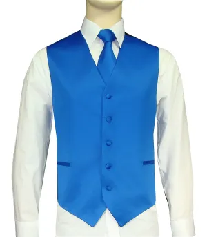 Royal Blue Vest and Tie Set